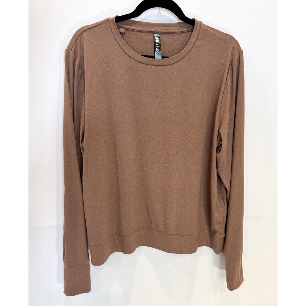 Lukka Lux Long Sleeve Women’s Active Top Size XL Stretch Dusty Rose Pink